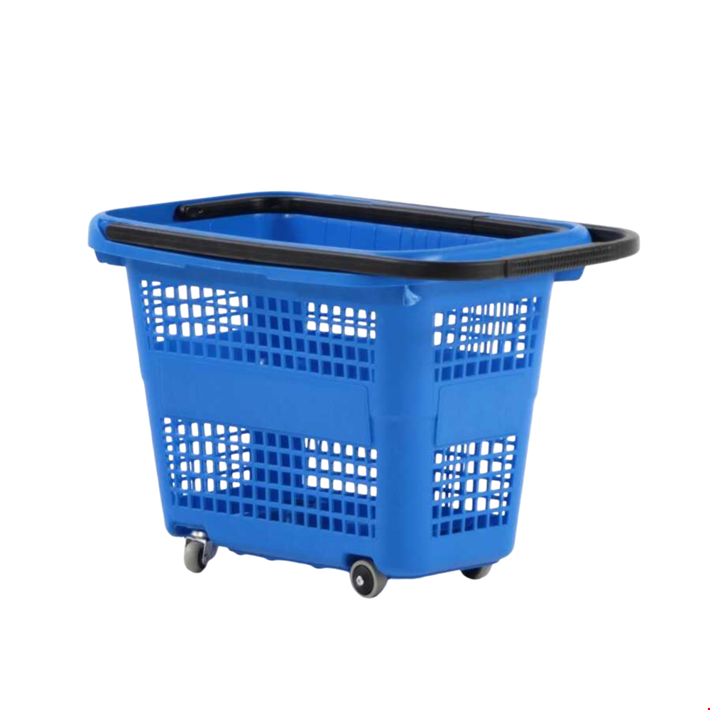 Barcelona Plastik Tekerlekli El Sepeti - 54 Litre - Mavi