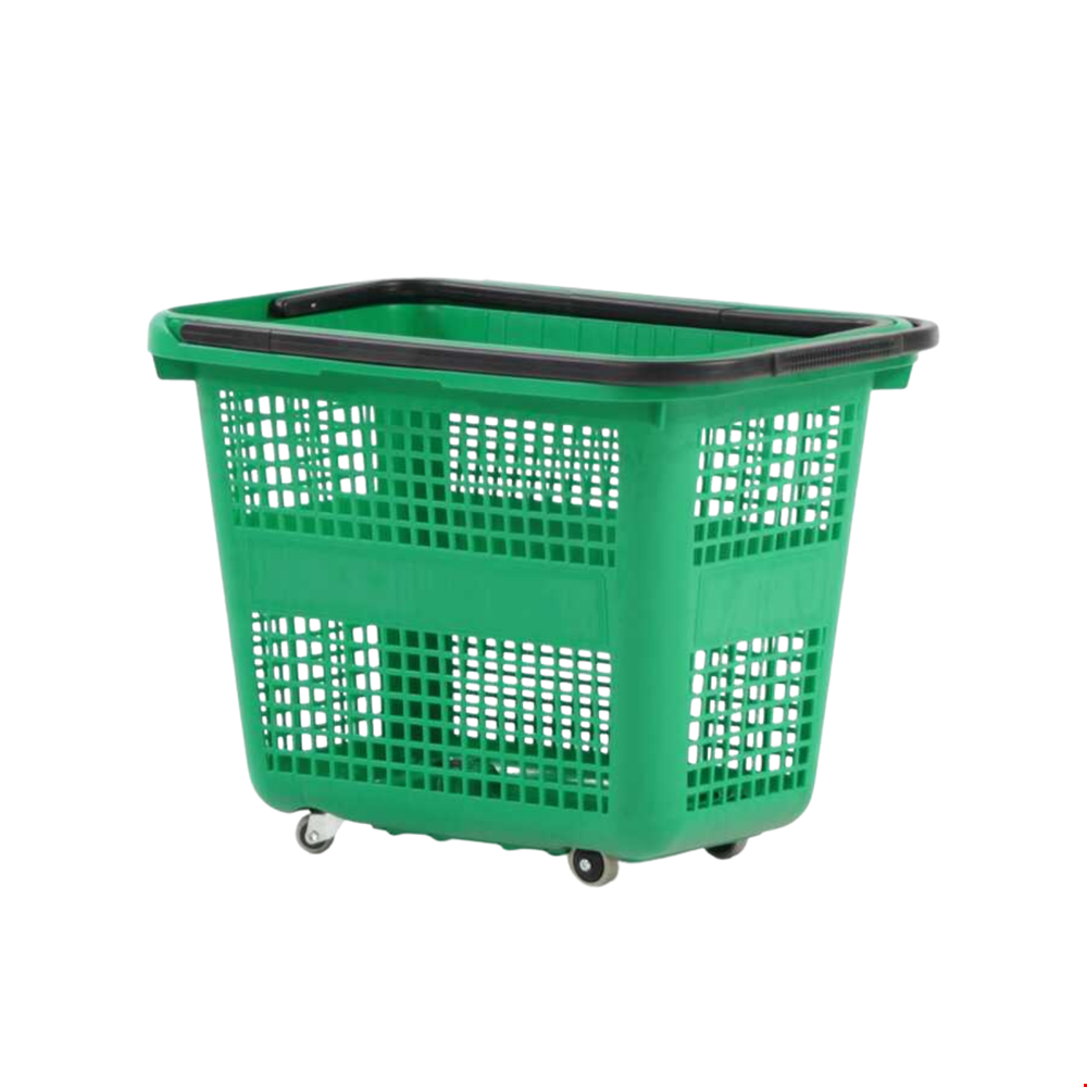 Barcelona Plastik Tekerlekli El Sepeti - 54 Litre - Yeşil